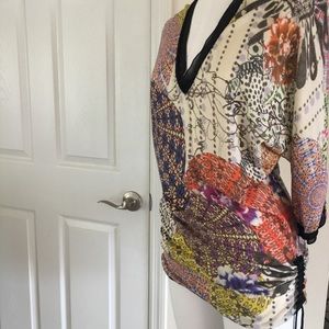 EMANUEL UNGARO 1980s Floral Pop up Art long Top IT